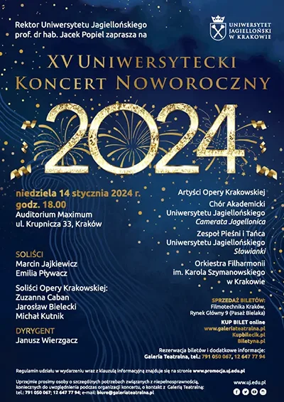 XV Uniwersytecki Koncert Noworoczny plakat